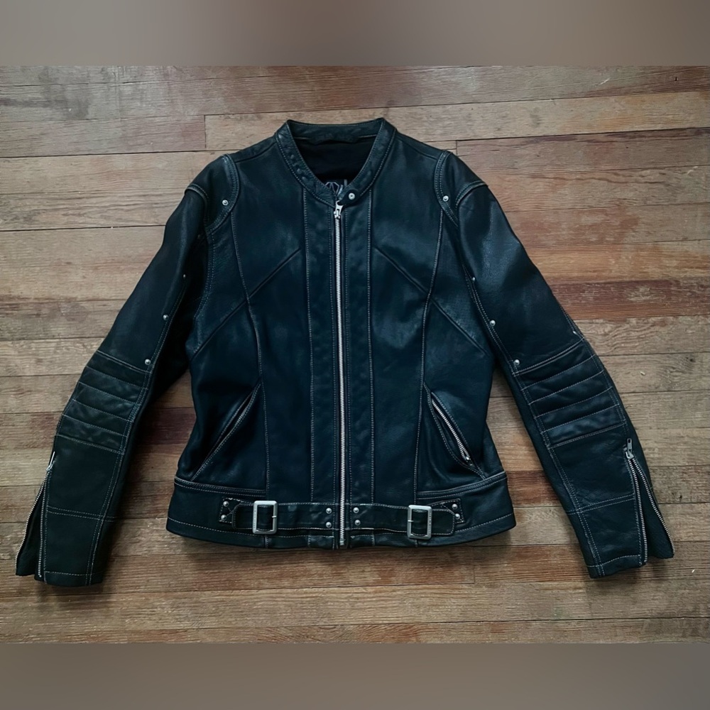 ARLEN NESS Motorcycle Jacket Women’s XL Black Studded